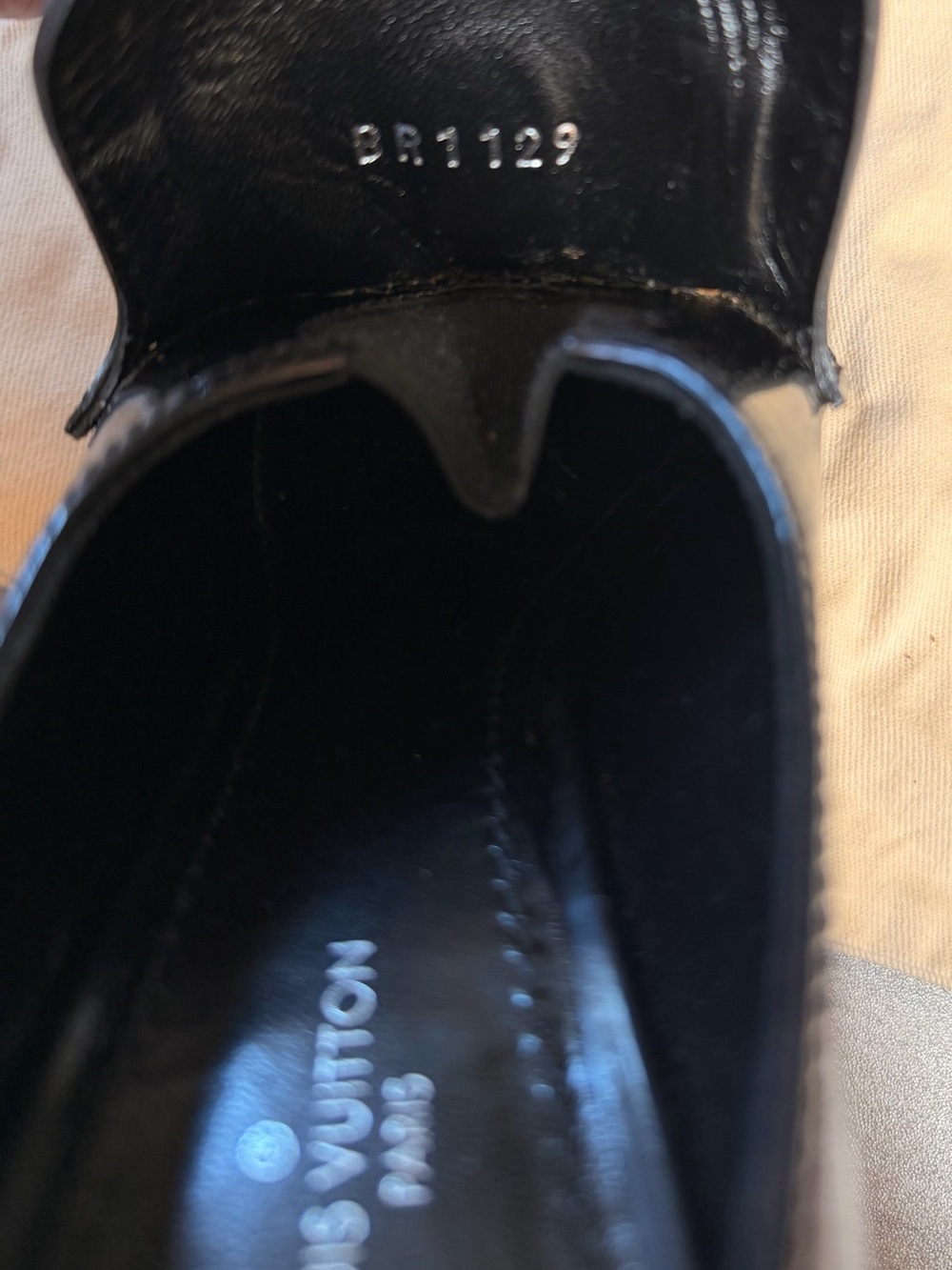 Louis Vuitton Black Patent Leather Heeled Loafers with Gold LV Hardware - Picture 12 of 14